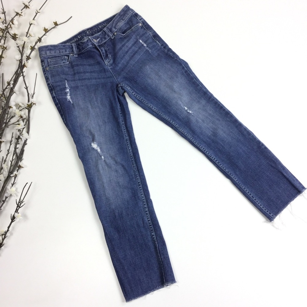 Simply Vera Wang Distressed Raw Hem Jeans
